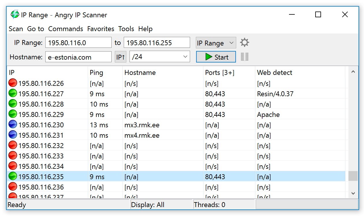 AngryIP scanner will show all of the devices connected to your network