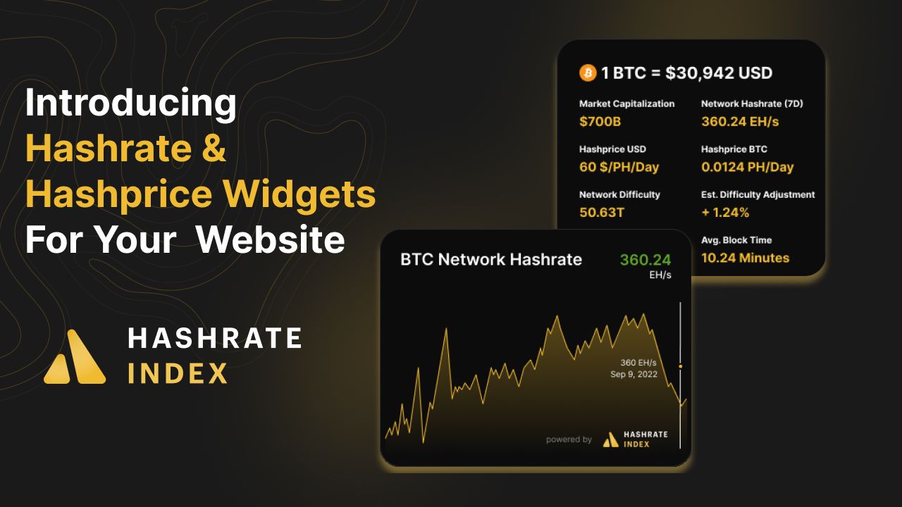 How To Add Hashprice and Hashrate Widgets To Your Site