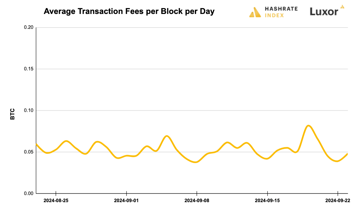 Luxor Bitcoin transaction fees August 12, 2024