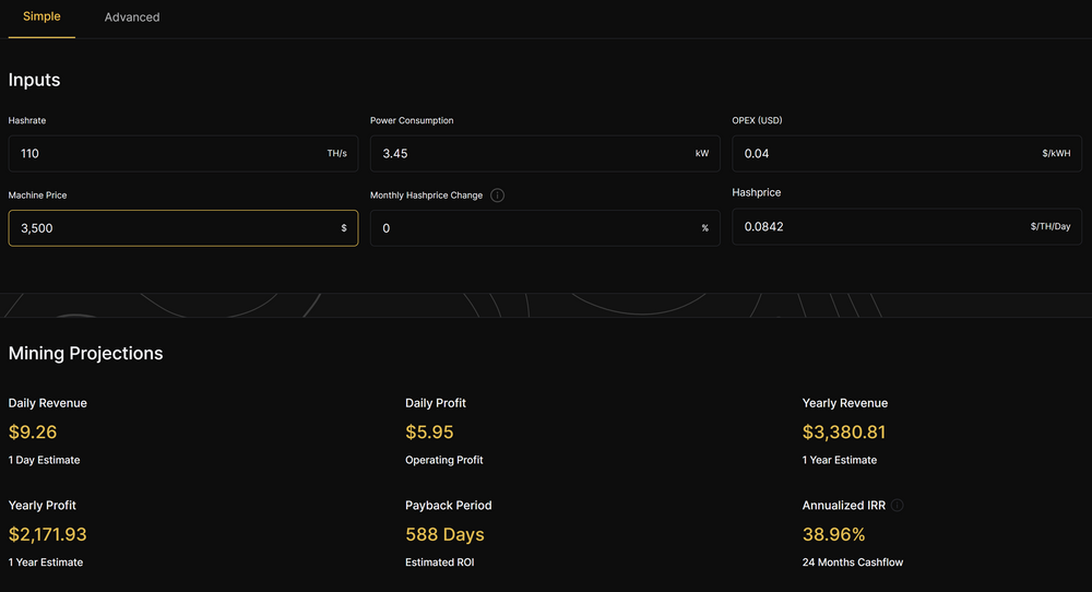 bitcoin mining value calculator